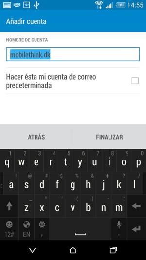 Déle a su cuenta un nombre y seleccione FINALIZAR