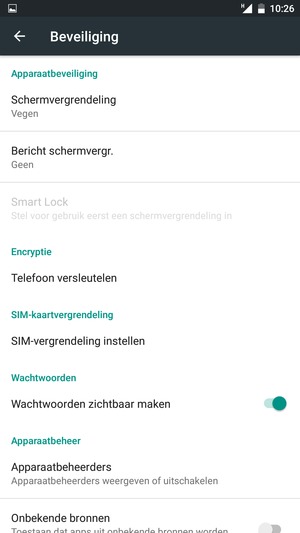 Selecteer SIM-vergrendeling instellen