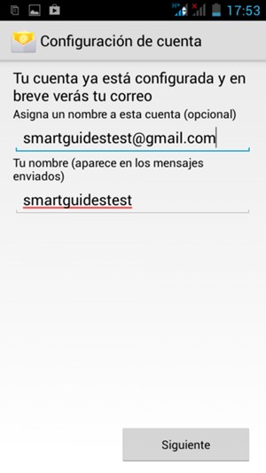 Déle a su cuenta un nombre y escriba su nombre. Seleccione Siguiente