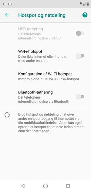 Vælg Konfiguration af Wi-Fi-hotspot