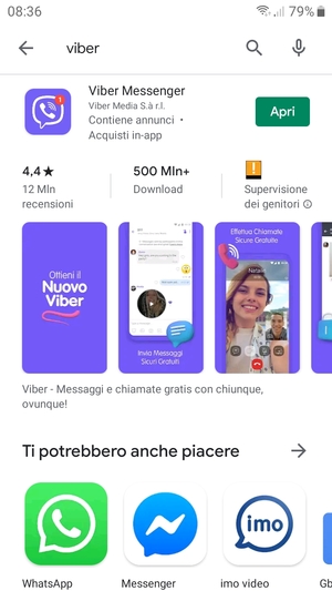 Seleziona l'applicazione