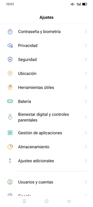 Para activar su bloqueo de pantalla, vaya al menú Ajustes y seleccione Contraseña y biometría