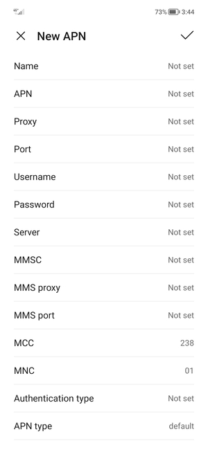 Enter Internet information