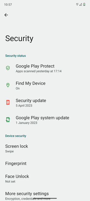 Select Screen lock