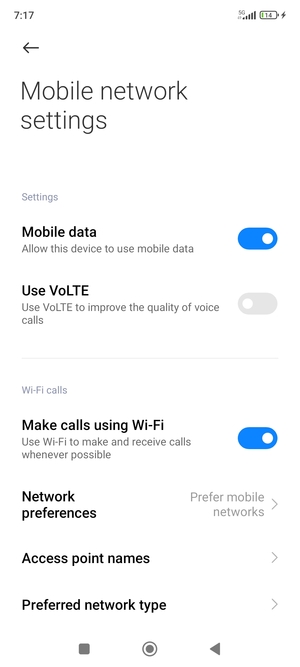 Select Access point names
