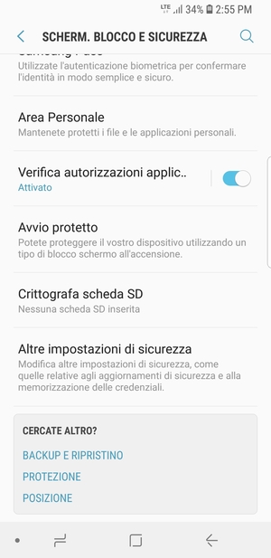 Scorri e seleziona Altre impostazioni di sicurezza