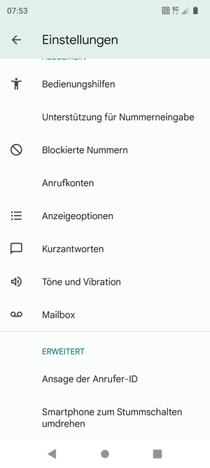 Scrollen Sie und wählen Sie Mailbox