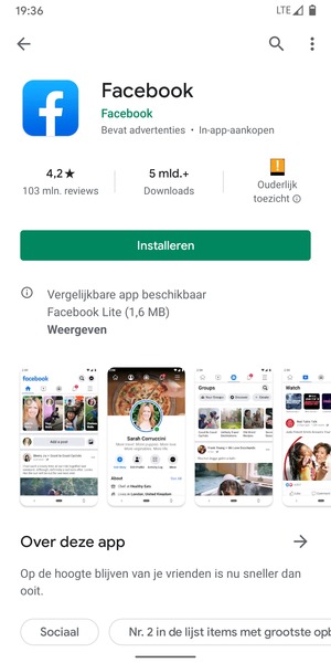 Selecteer Installeren