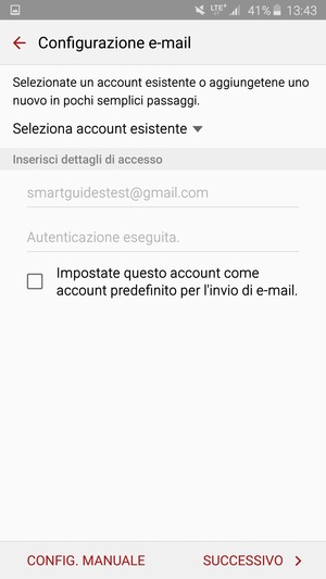 Seleziona SUCCESSIVO