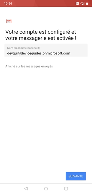Donnez un nom à votre compte et sélectionnez SUIVANTE