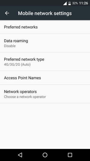 Select Data roaming