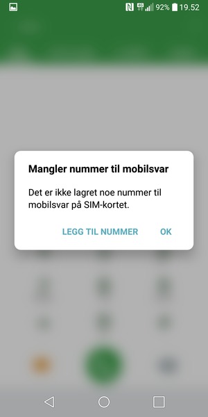 Hvis personsvar ikke er innstilt, velg LEGG TIL NUMMER