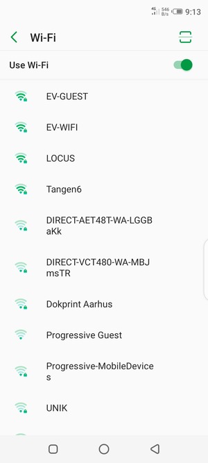 Select the wireless network you want to connect to