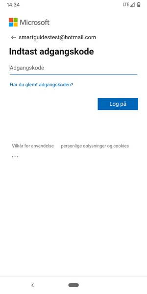 Indtast din adgangskode og vælg Log på