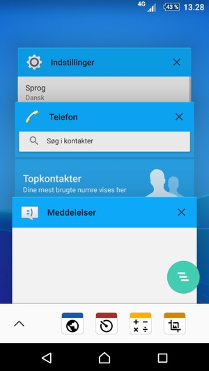 Swipe apps til højre for at lukke dem