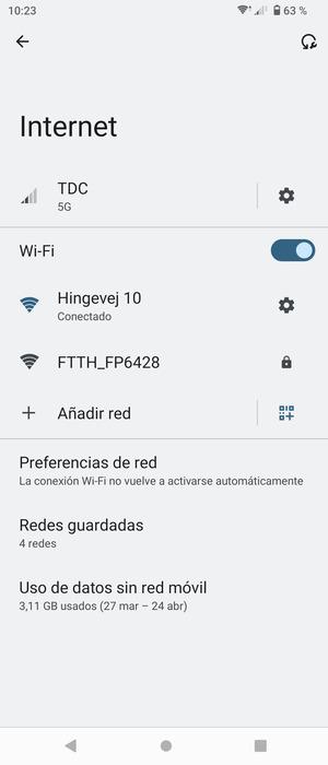 Ahora está conectado a la red Wi-Fi