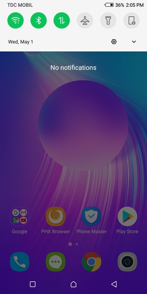 Slide down the top menu again