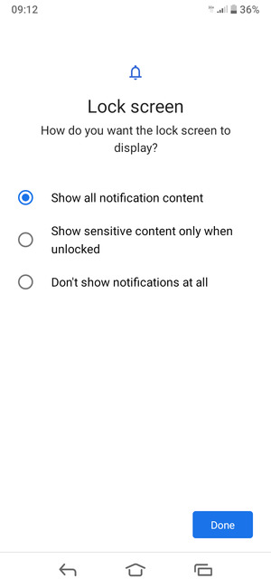 Select your preferred option and select Done