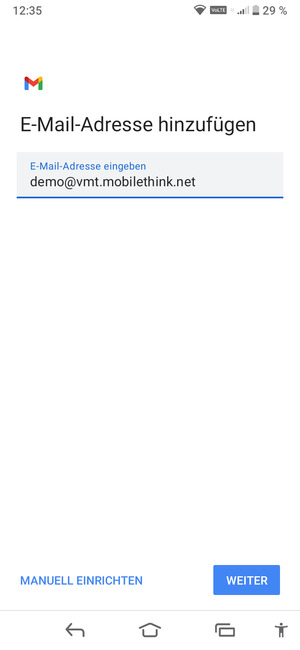 Geben Sie Ihre E-Mail-Adresse ein und wählen Sie WEITER