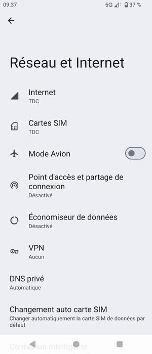 Sélectionnez Cartes SIM
