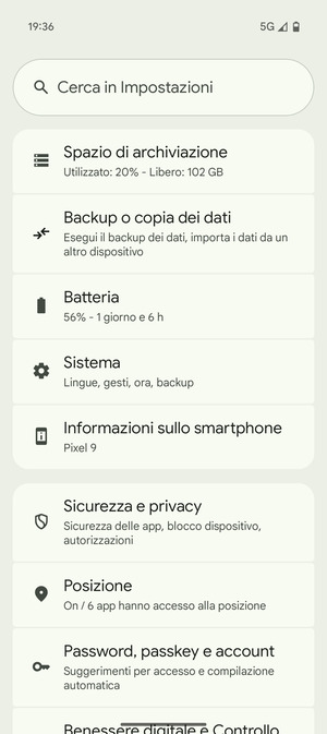 Scorri e seleziona Sistema
