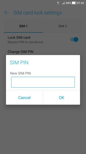 Enter your New SIM PIN and select OK