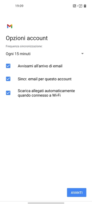 Seleziona AVANTI