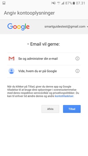 Vælg Tillad