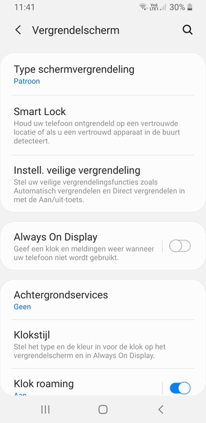 Uw telefoon is nu beveiligd met een schermvergrendeling