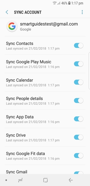 Make sure Sync Contacts is selected