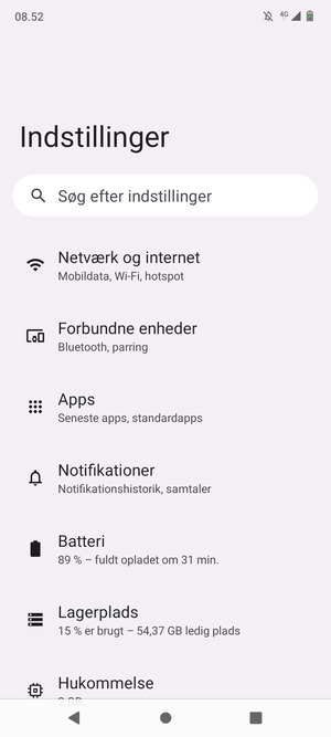 Vælg Netværk og internet