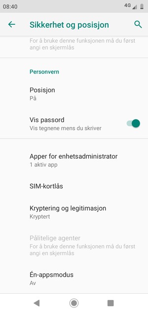 Velg SIM-kortlås