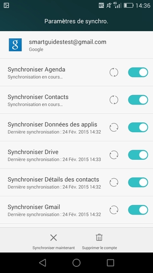 Vos informations seront synchronisées