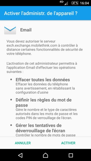 Sélectionnez ACTIVER