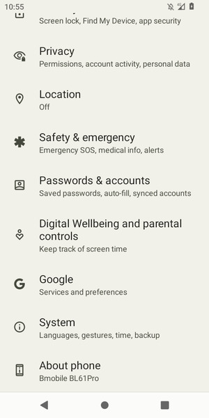 Scroll to and select System