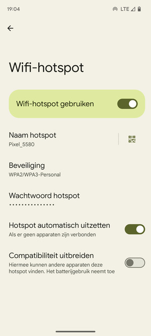 Uw telefoon is nu geïnstalleerd voor gebruik als modem