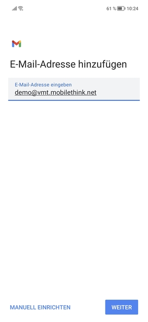 Geben Sie Ihre E-Mail-Adresse ein und wählen Sie WEITER