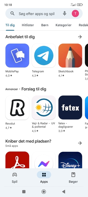 Vælg søgefeltet