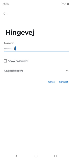 Enter the Wi-Fi password and select Connect