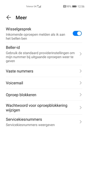 Selecteer Voicemail