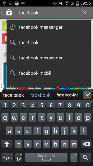 Saisissez le nom de l'appli et sélectionnez Recherche