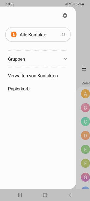 Wählen Sie Verwalten von Kontakten