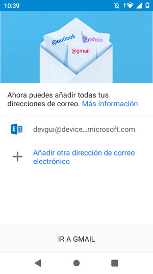 Seleccione IR A GMAIL