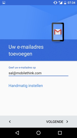 Voer uw e-mailadres in en selecteer VOLGENDE