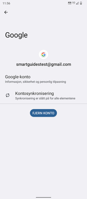 Velg Kontosynkronisering