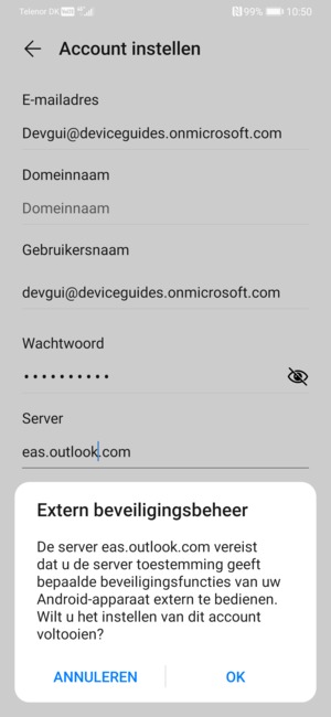 Selecteer OK