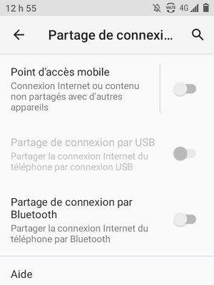 Sélectionnez Point d'accès mobile