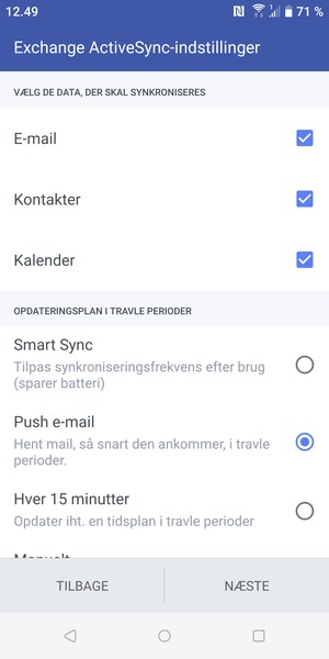 Vælg din foretrukne mulighed og vælg NÆSTE