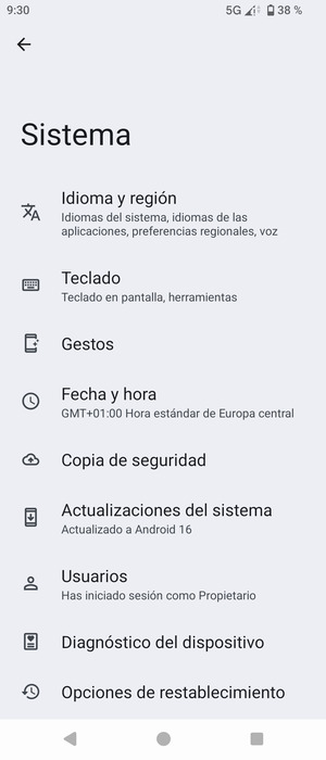 Seleccione Copia de seguridad