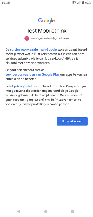 Selecteer Ik ga akkoord